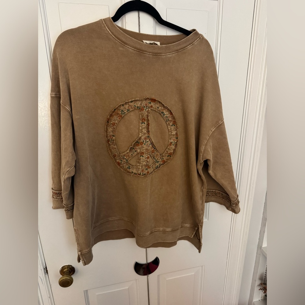 Easel Peace Patchwork Sweatshirt